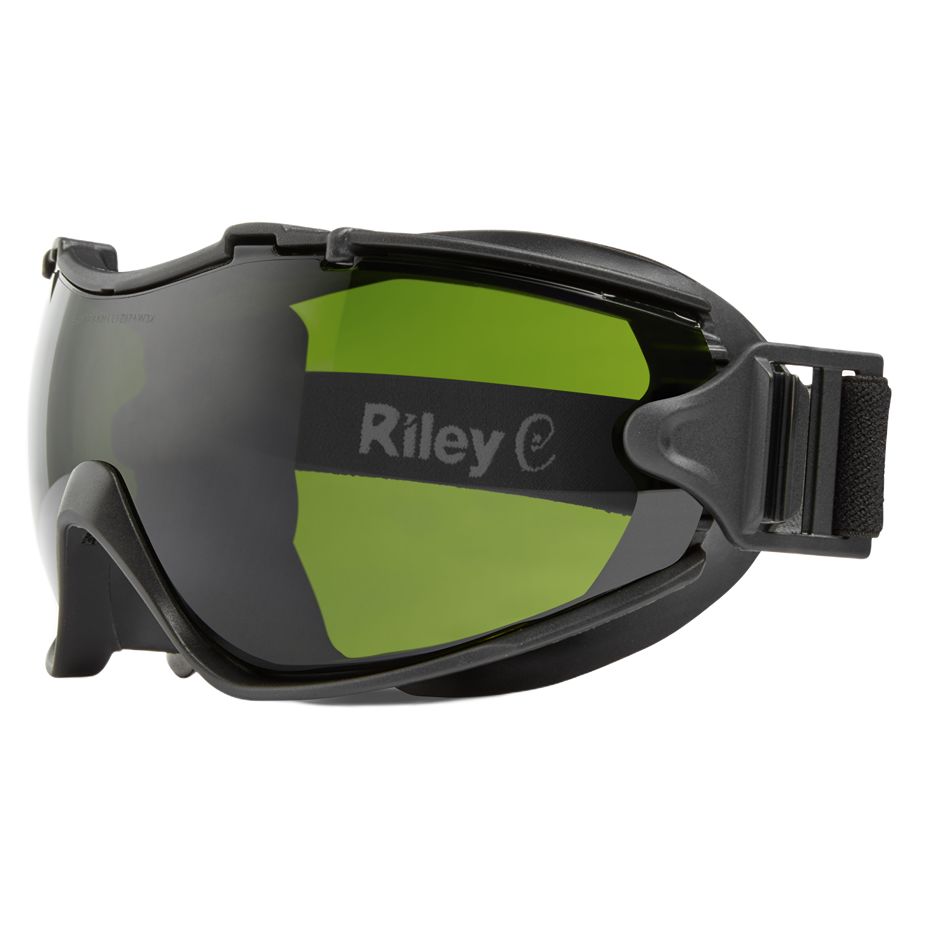 Riley Velia Safety Glasses, Moisture Resistant, Green, Black Polycarbonate Lens, Thermoplastic Elastomer, Tr90