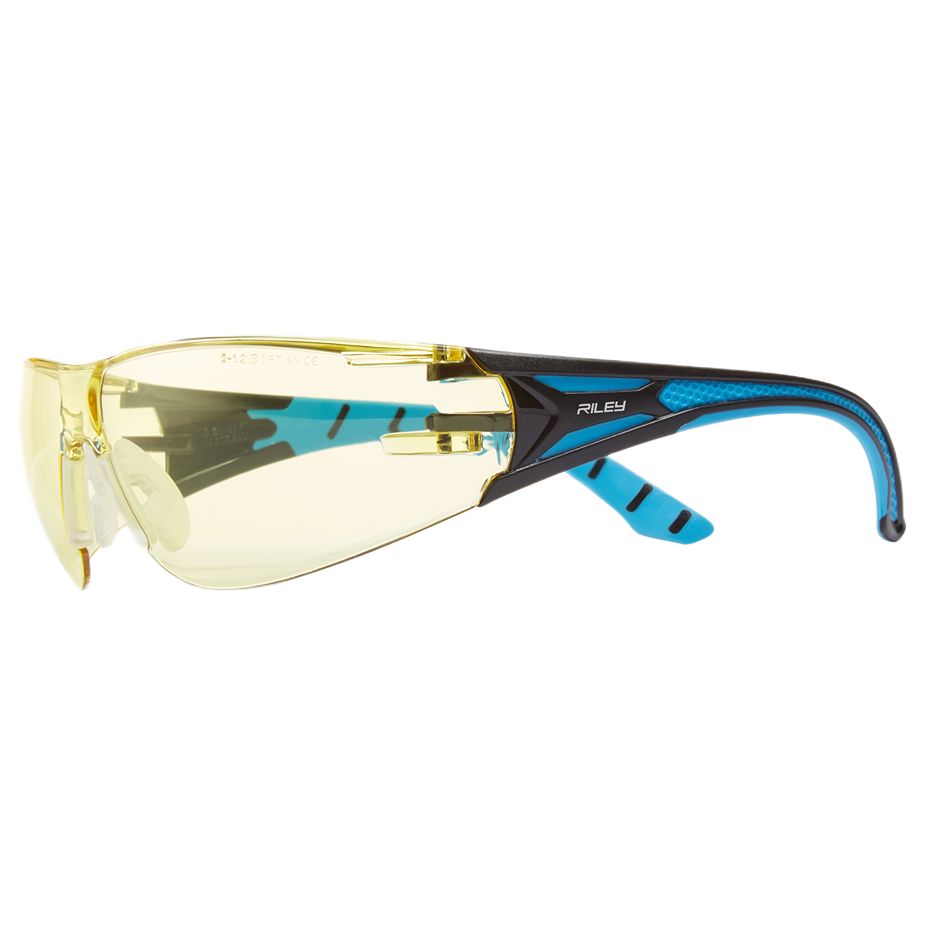 Riley STREAM Safety Glasses, Moisture Resistant, Amber, Green, Red, Blue Polycarbonate Lens, Tr90 Thermoplastic,