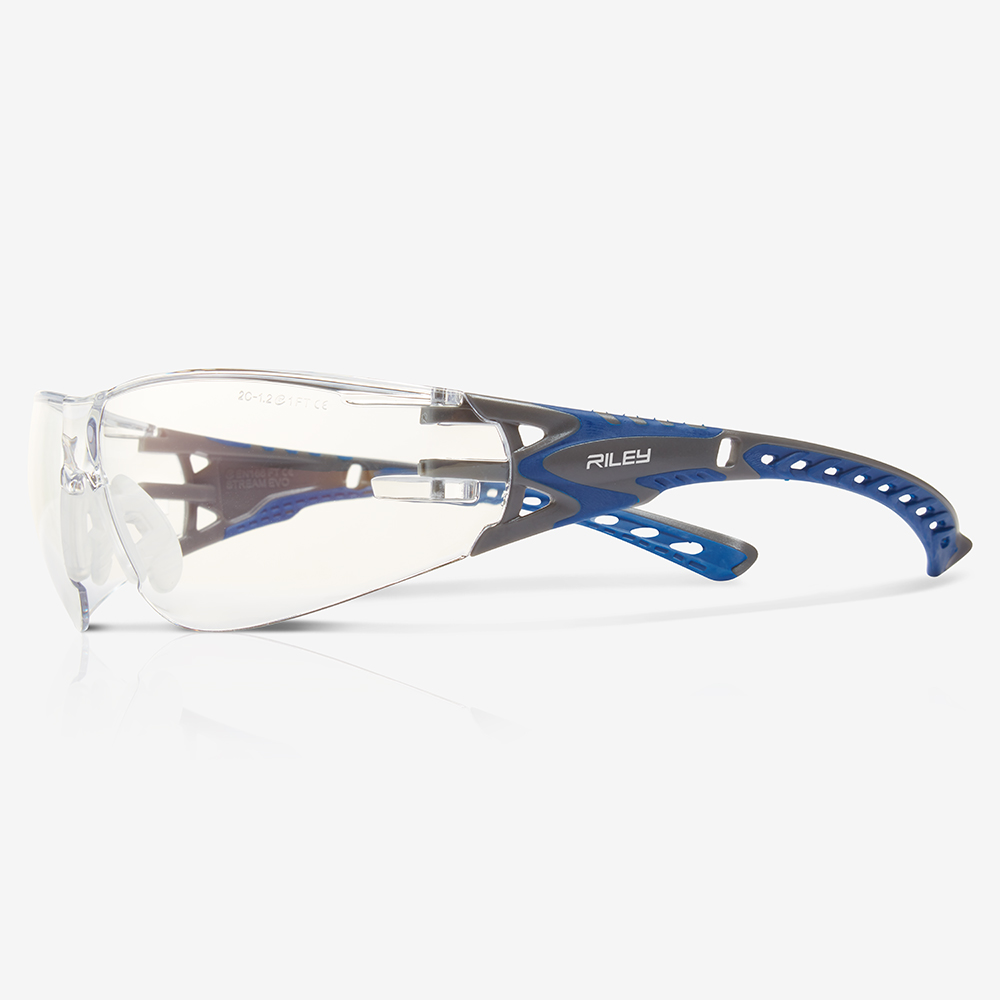Riley STREAM EVO Safety Glasses, UV Protection, Anti-Mist Polycarbonate Lens, Thermoplastic