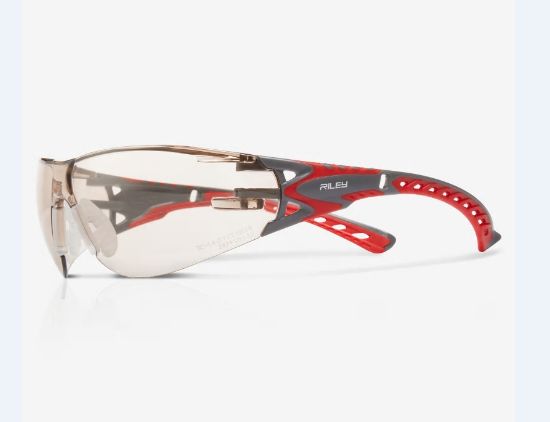 Riley STREAM EVO Safety Glasses, UV Protection, Anti-Mist, Amber Polycarbonate Lens, Thermoplastic