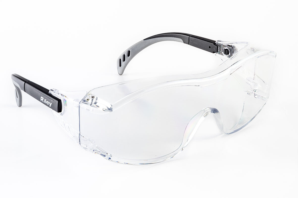 Riley Tilla Over Specs, Anti-Mist, Clear, Clear, Black Polycarbonate Lens, Thermoplastic, Polycarbonate