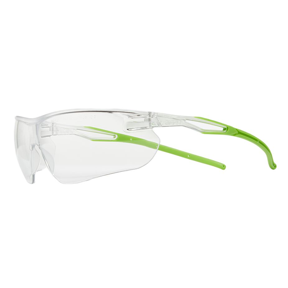 Riley Ligera Eco Safety Glasses, Moisture Resistant, Clear, Green Polycarbonate Lens, Polycarbonate, Thermoplastic