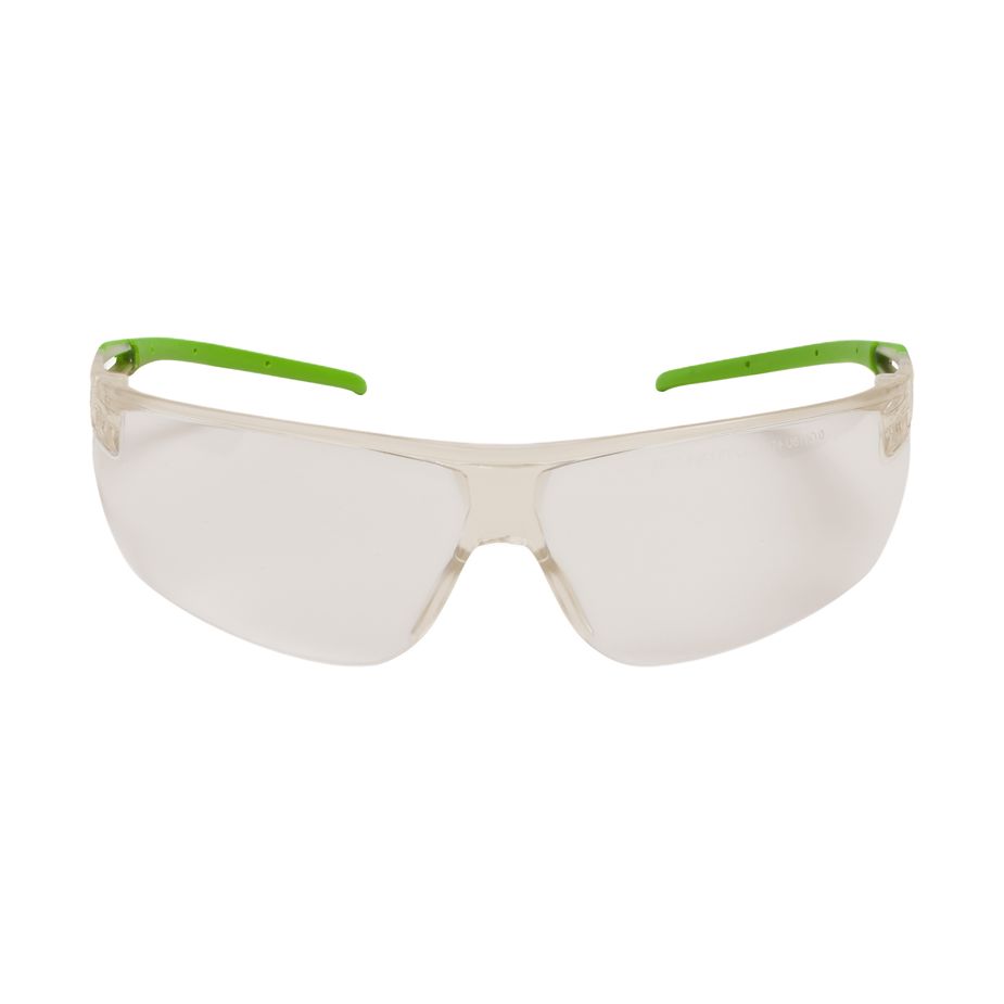 Riley Ligera Eco Safety Glasses, Moisture Resistant, Green Polycarbonate Lens, Thermoplastic Elastomer, Polycarbonate