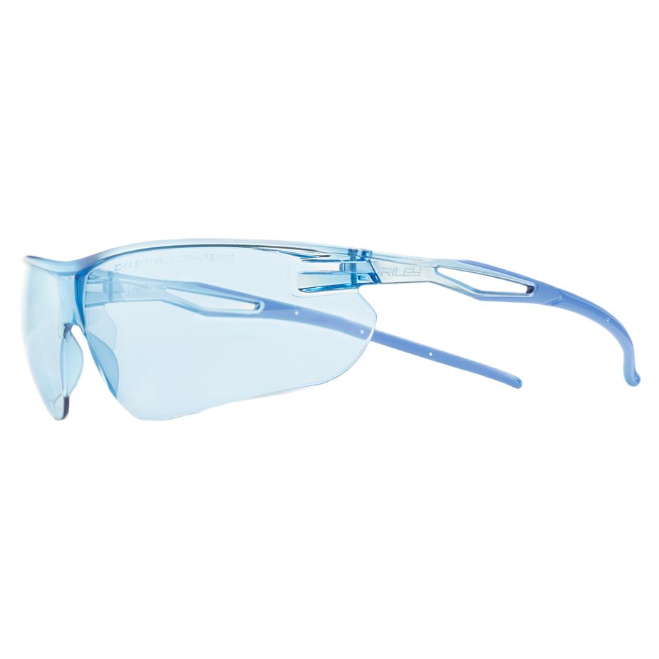 Riley LIGERA KN Safety Glasses, UV400, Moisture Resistant, Anti-Fog, Anti-Scratch, Blue, Blue Polycarbonate Lens,