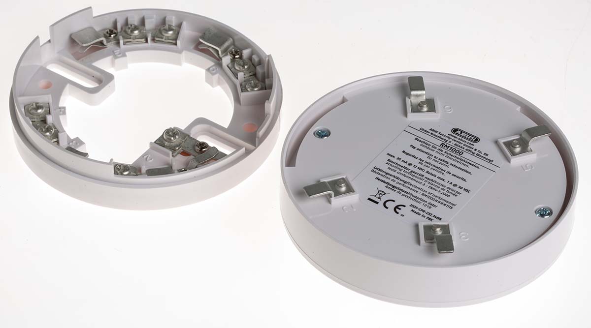 rm1000 ABUS Security-Center Polycarbonate Flame Sensor Optical Smoke Detector, 12 V dc