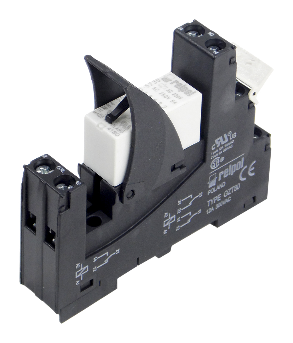 Relpol RM2 Series Interface Relay, DIN Rail, 230V ac Coil, DPDT