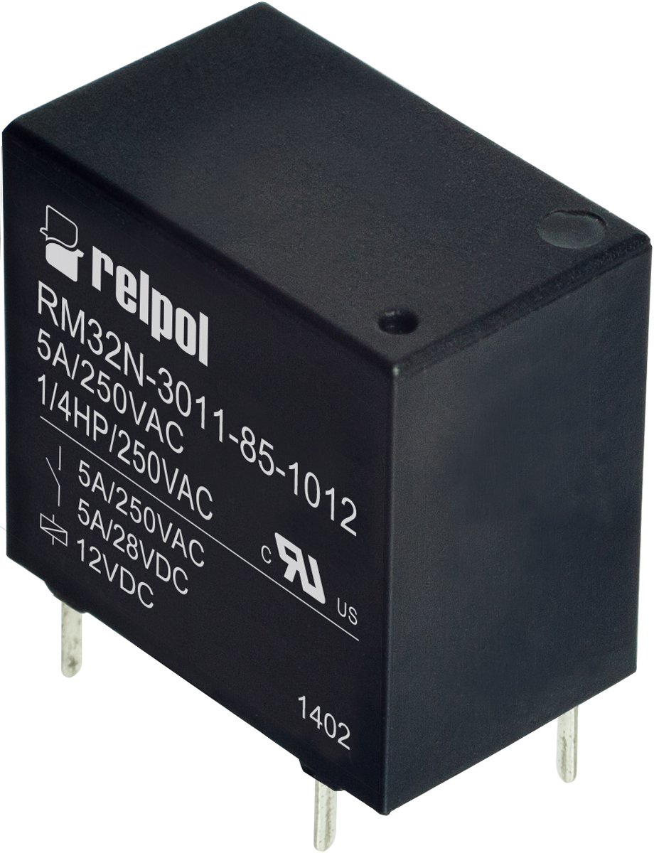 Relpol PCB Power Relay, 12V dc Coil, 5A Switching Current, SPST