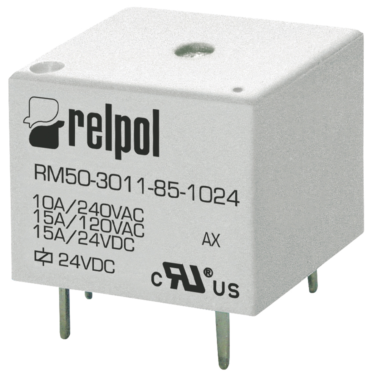 Relpol PCB Power Relay, 3V dc Coil, 15A Switching Current, SPDT