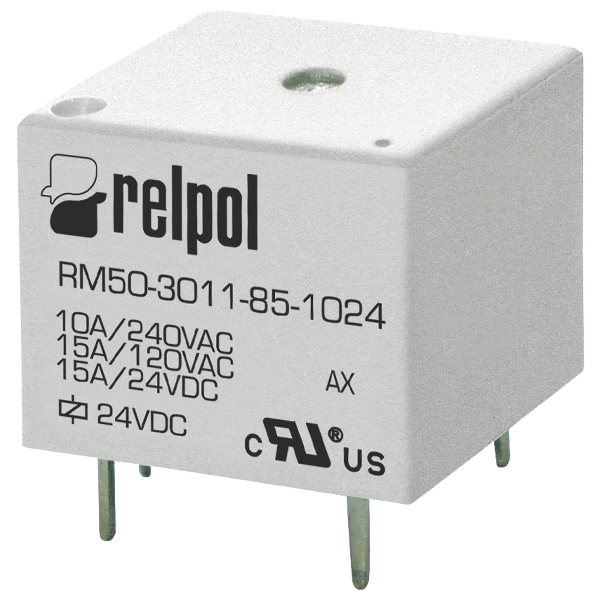 Relpol PCB Power Relay, 12V dc Coil, 15A Switching Current, SPDT