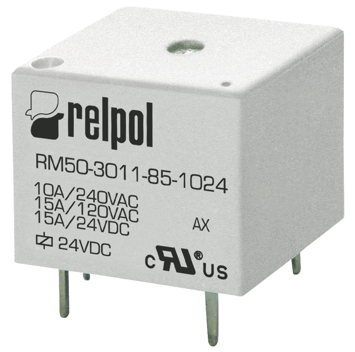 Relpol PCB Power Relay, 24V dc Coil, 15A Switching Current, SPDT