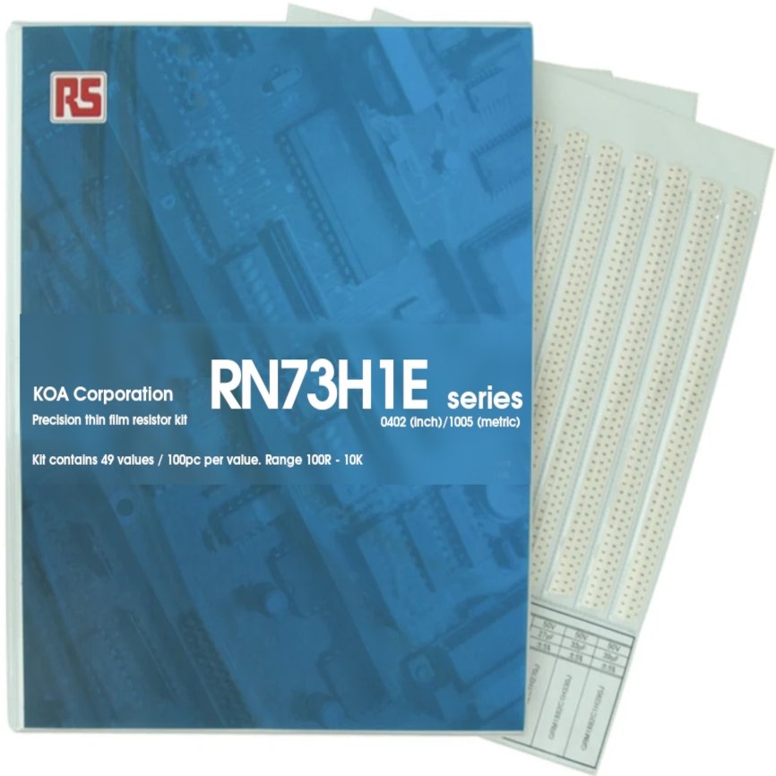 KOA, RN73H Thin Film, Surface Mount 49 Resistor Kit 4900, 100 Ω → 10 kΩ
