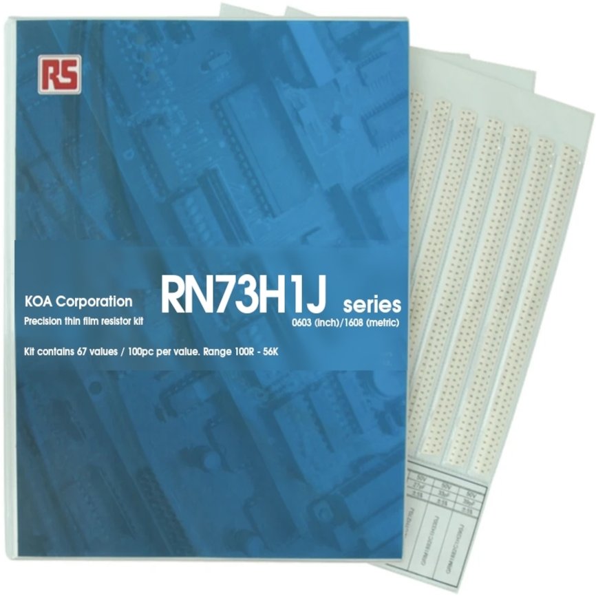 KOA, RN73H Thin Film, Surface Mount 67 Resistor Kit 6700, 100 Ω → 56 kΩ