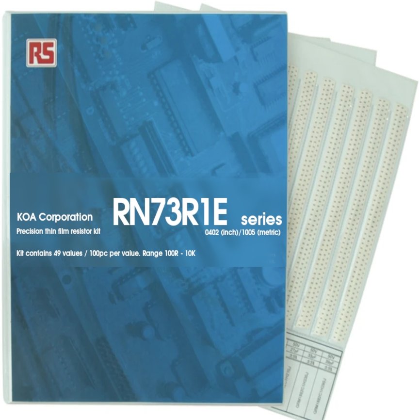 KOA, RN73R Thin Film, Surface Mount 49 Resistor Kit 4900, 100 Ω → 10 kΩ