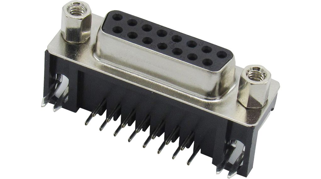 RND RND 205 15 Way Straight 2.77 mm Pitch Solder D-Sub Connector, with Screw Lock Female