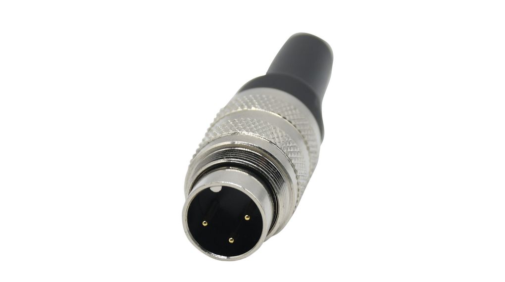 RND Connector, 3 Contacts, Cable, M16 Connector, Plug, Male, IP67, RND 205 Series