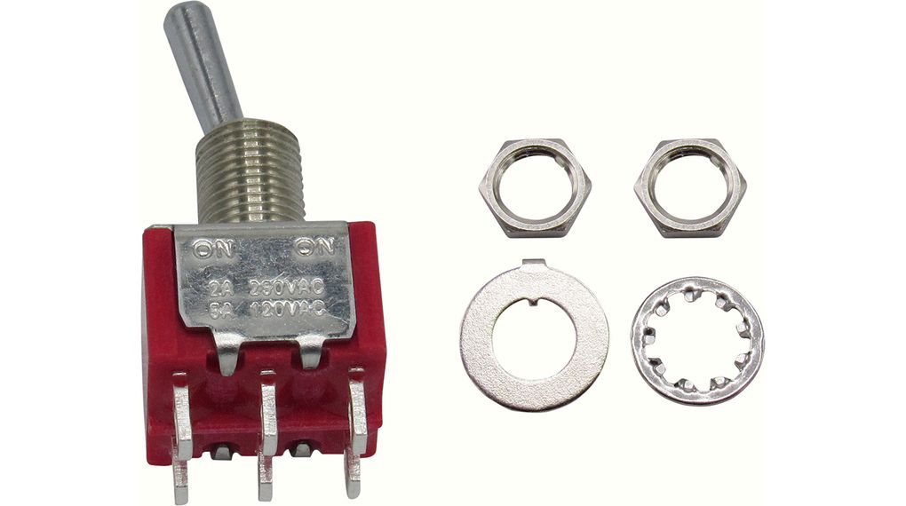 RND Toggle Switch, Panel Mount, On-On, 2 CO, Solder Lug Terminal, 28 V dc, 125 V ac