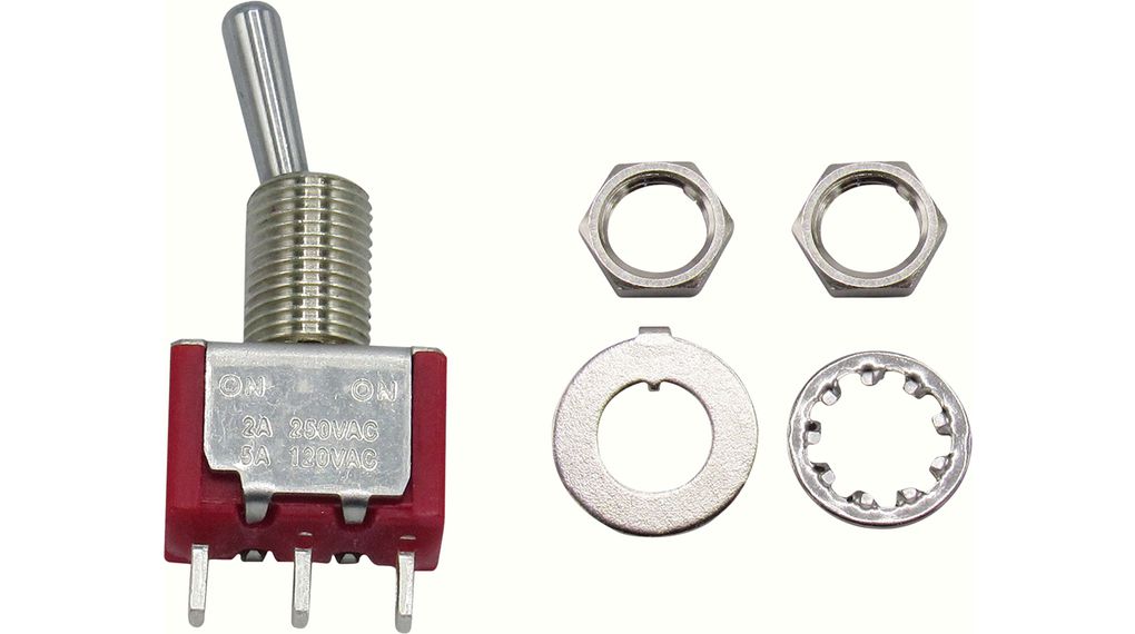RND Toggle Switch, Panel Mount, On-On, 1 CO, Solder Lug Terminal, 28 V dc, 125 V ac
