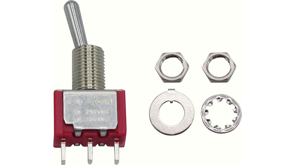 RND Toggle Switch, Panel Mount, On-On, 1 CO, Solder Lug Terminal, 28 V dc, 125 V ac