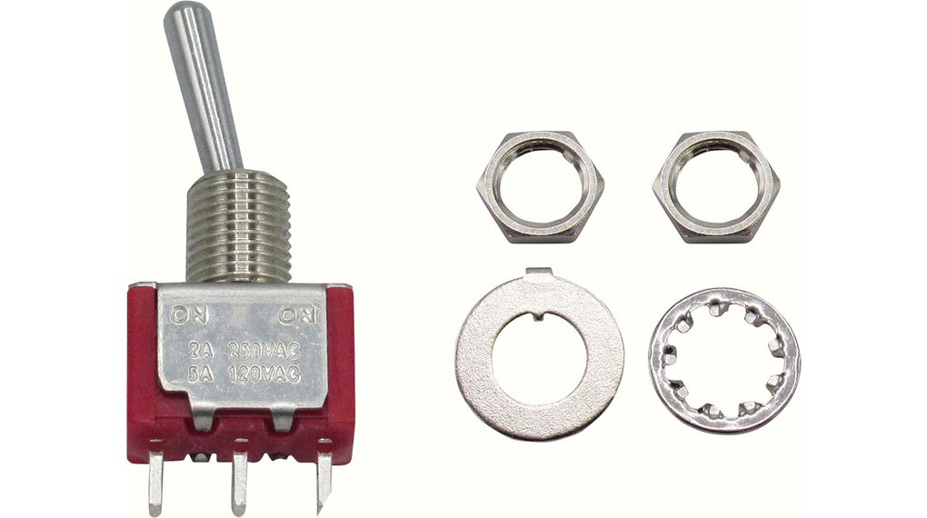 RND Toggle Switch, Panel Mount, On-On, 1 CO, Solder Lug Terminal, 28 V dc, 125 V ac