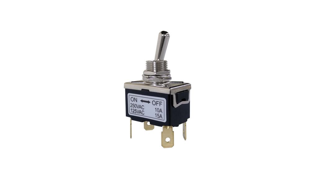 RND Toggle Switch, Panel Mount, On-On, DPST, Blade Terminal, 28 V dc, 250 V ac