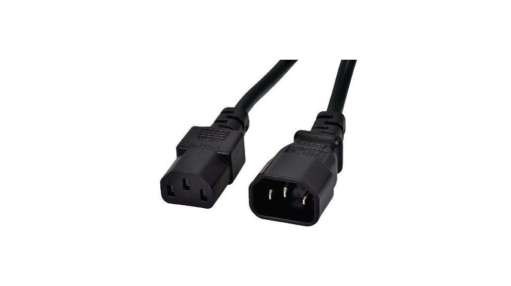 RND RND 465-00909, 500 mm 3 Core Power Cable, Black Polyvinyl Chloride