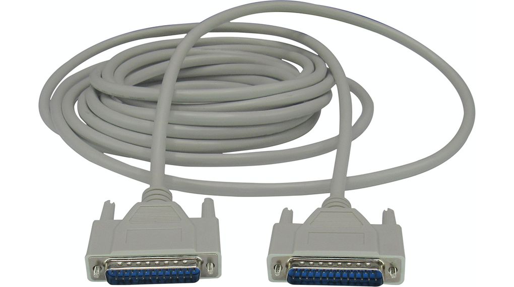 RND Male D-Sub 25-Pin to Male D-Sub Serial Cable, 6 m Polyvinyl Chloride, RND 765 Series
