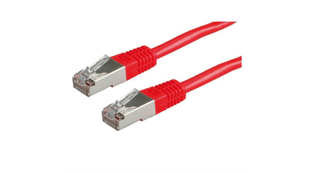 RND RND 765, 1 m Cat6 Ethernet Cable, Red RJ45, Straight to Male Straight Male, SF/UTP Polyvinyl Chloride Sheath