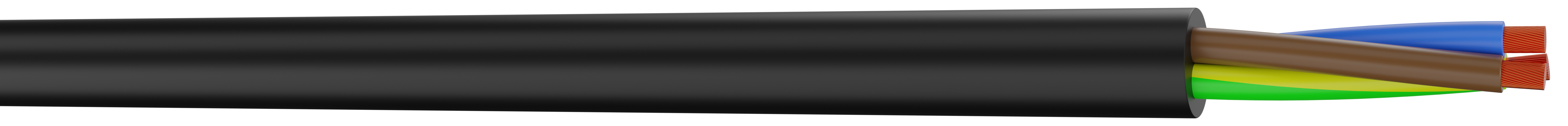 AXINDUS FT 17, 100 m 3 Core Flexible Cable, Black Elastomer 60 °C