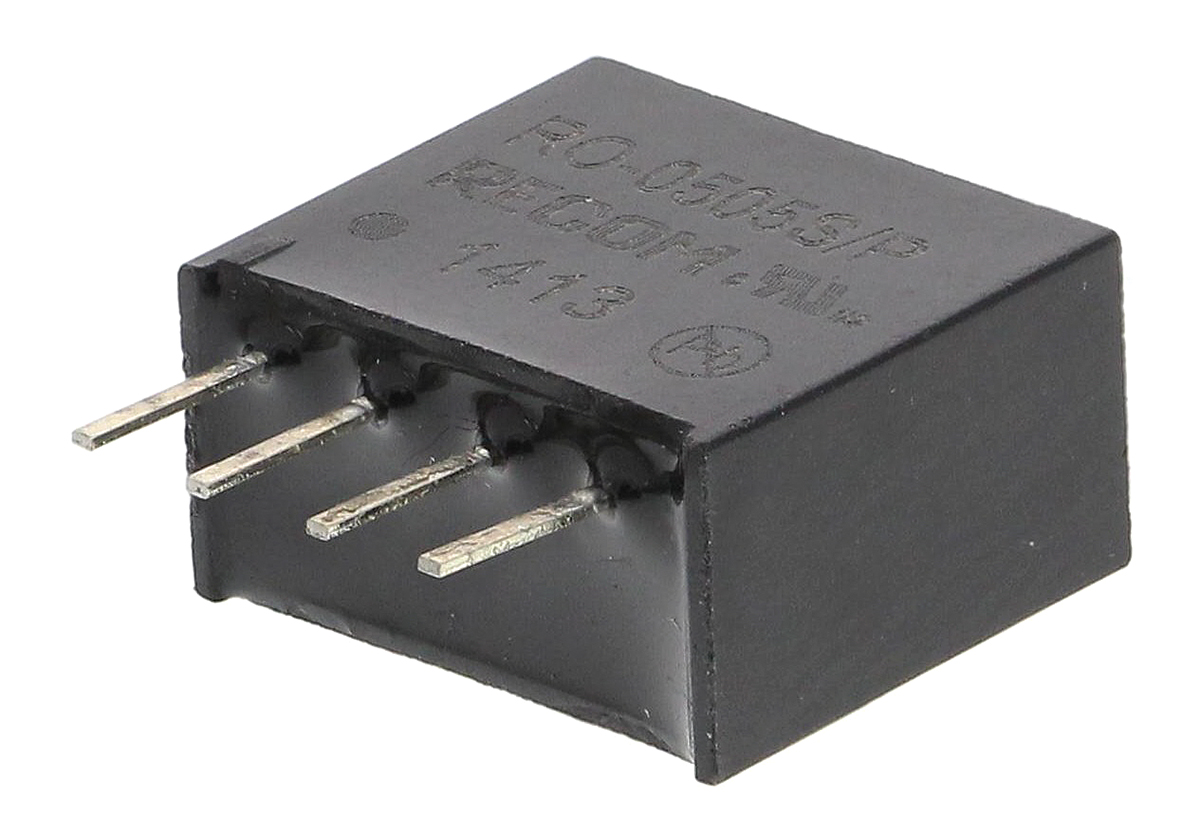 Recom RO DC/DC Converter, 5V dc/ 200 mA, 5V dc Input, 4.5V Input 1 W, Through Hole, 85 °C Max Temp -40 °C Min Temp,