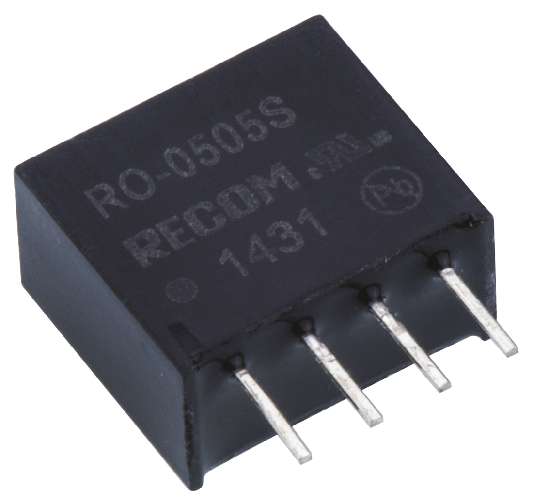 Recom RO DC/DC Converter, 5V dc/ 200 mA, 5V dc Input, 4.5V Input 1 W, Through Hole, 85 °C Max Temp -40 °C Min Temp,
