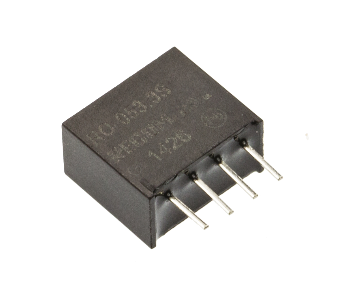 Recom RO DC/DC Converter, 3.3V dc/ 300 mA, 5V dc Input, 4.5V Input 1 W, Through Hole, 85 °C Max Temp -40 °C Min Temp,