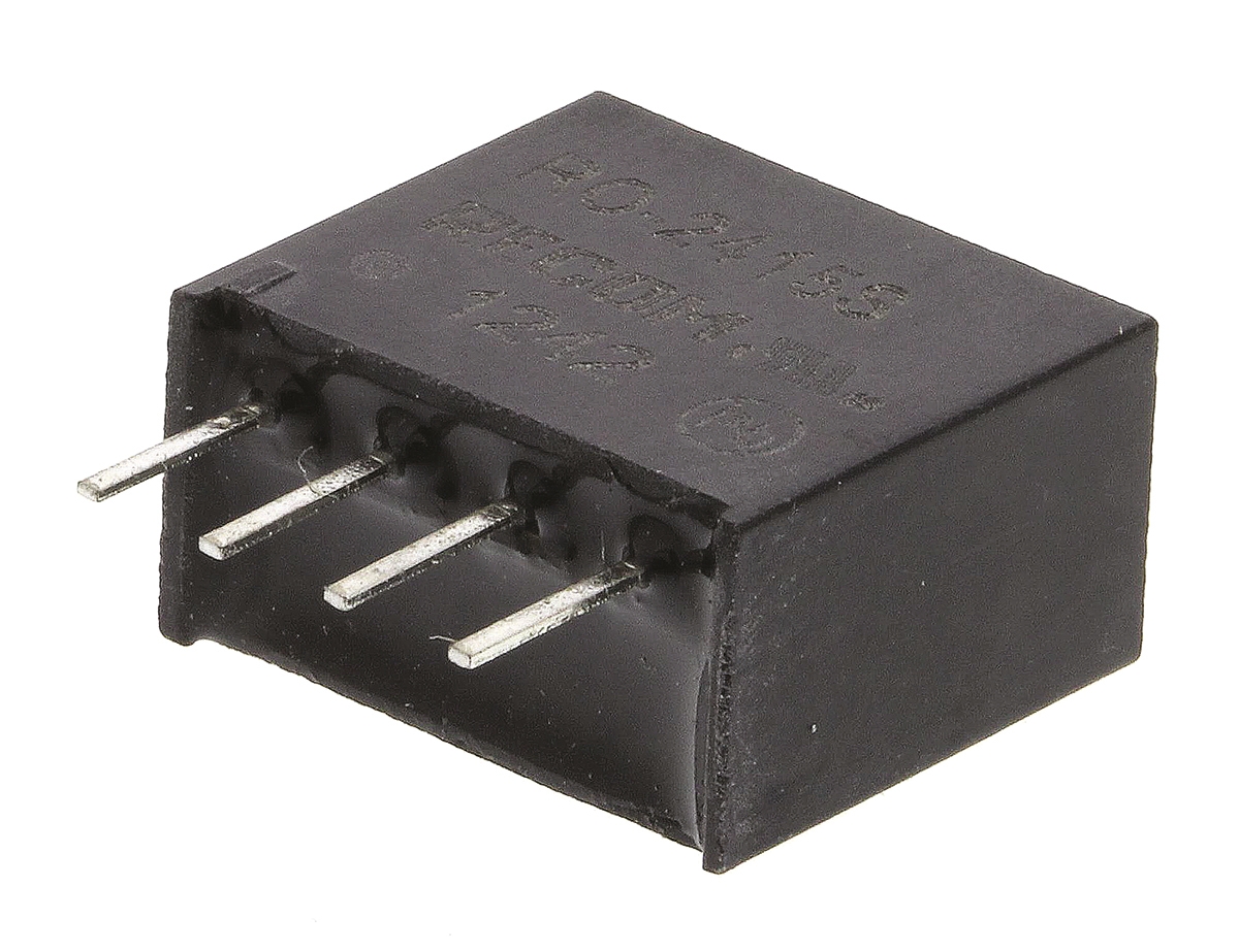 Recom RO DC/DC Converter, 15V dc/ 66 mA, 24V dc Input, 0V Input 1 W, Through Hole, 85 °C Max Temp -40 °C Min Temp, 6-Pin