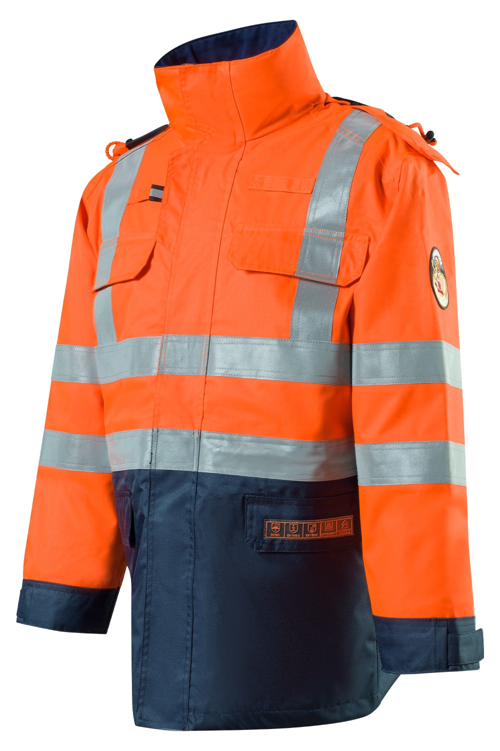 Roots RO1517 Orange, Navy Unisex Hi Vis Parka, 2XL