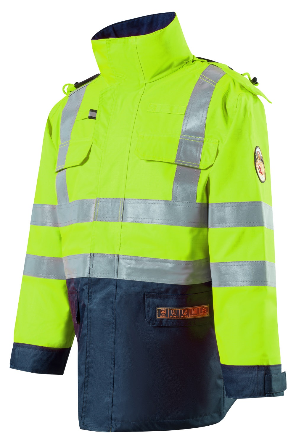 Roots RO1517 Navy, Yellow Unisex Hi Vis Parka, 4XL