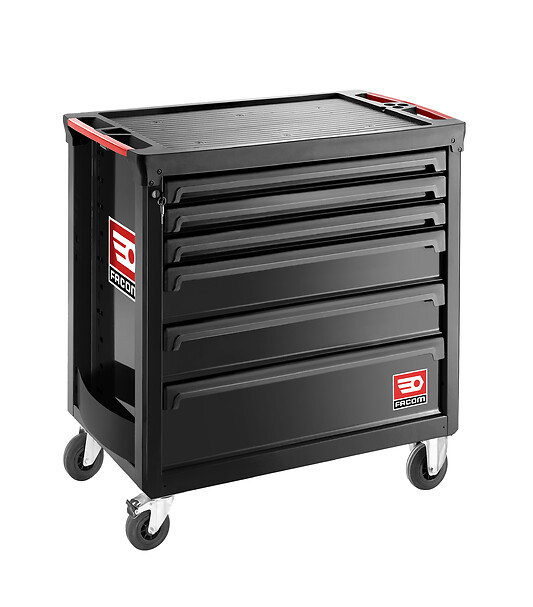 Facom 6 Drawer Wheeled Roller Cabinet, Polypropylene