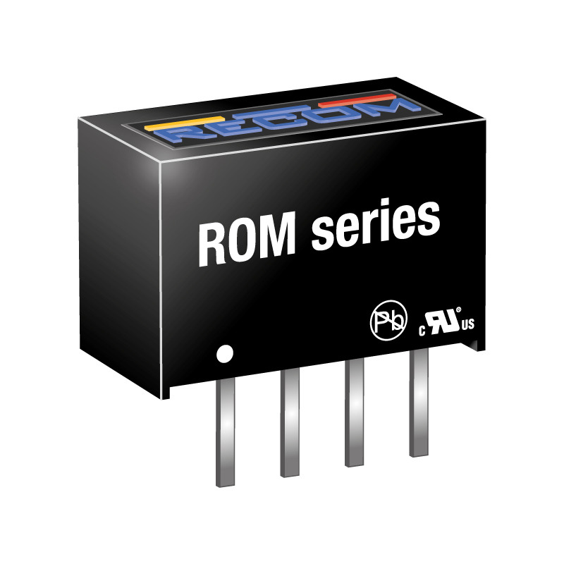 rom-0505s Recom ROM DC/DC Converter, 5V dc/ 200 mA, 5V dc Input, 4.5V Input 1 W, Through Hole, 85 °C Max Temp -40 °C Min Temp,