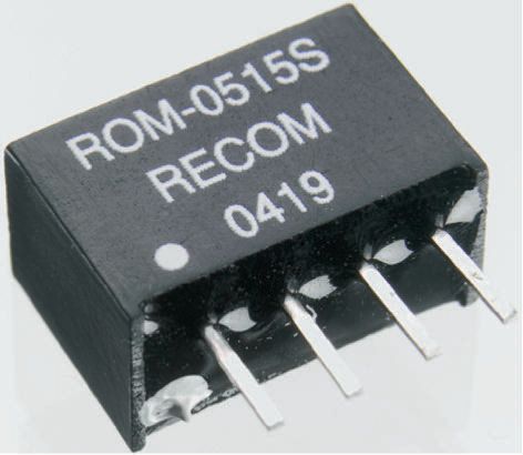 Recom ROM DC/DC Converter, 5V dc/ 200 mA, 5V dc Input, 4.5V Input 1 W, Through Hole, 85 °C Max Temp -40 °C Min Temp,