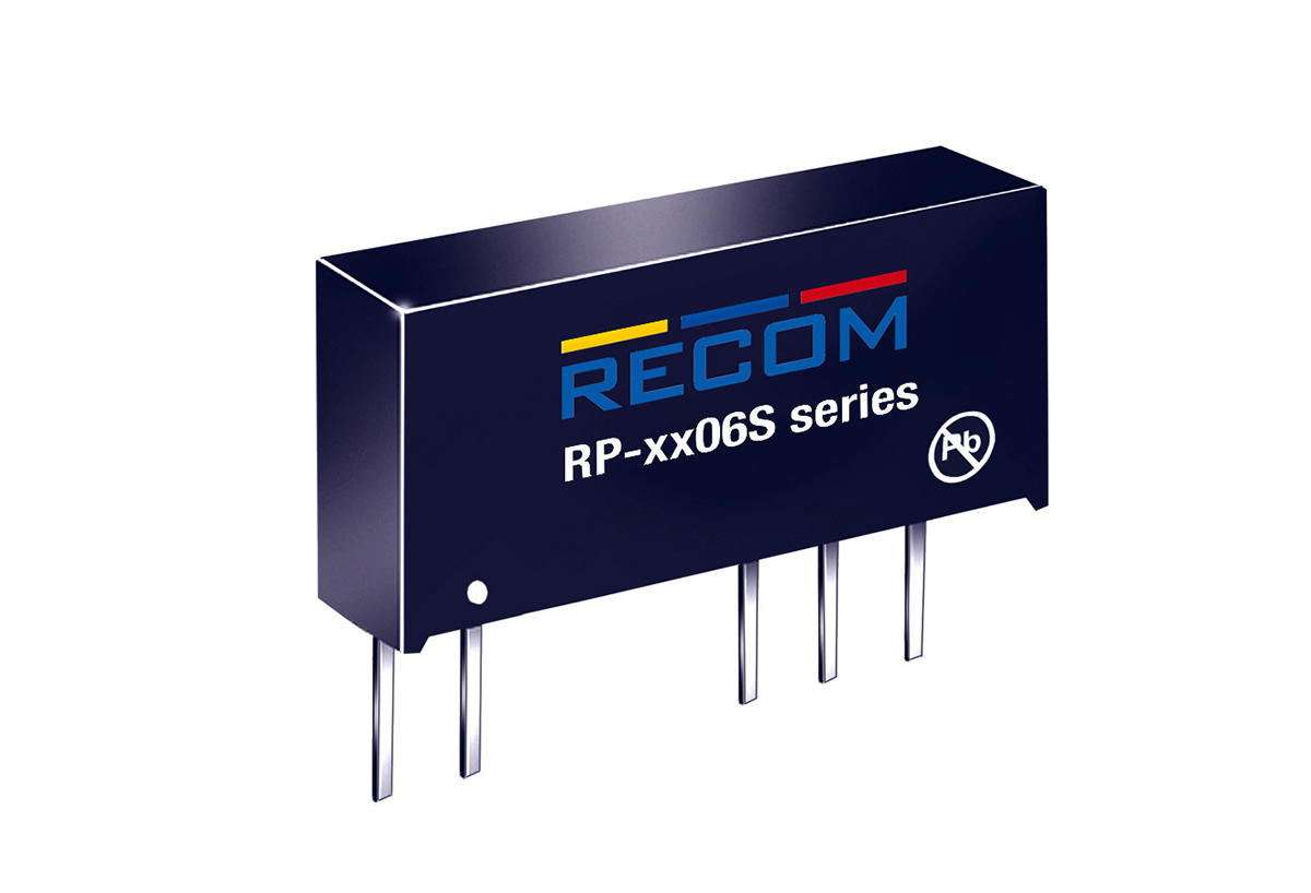 Recom RP DC/DC Converter, 6V dc/ 167 mA, 16.5V dc Input, 13.5V Input 1 W, Through Hole, 80 °C Max Temp -40 °C Min Temp,