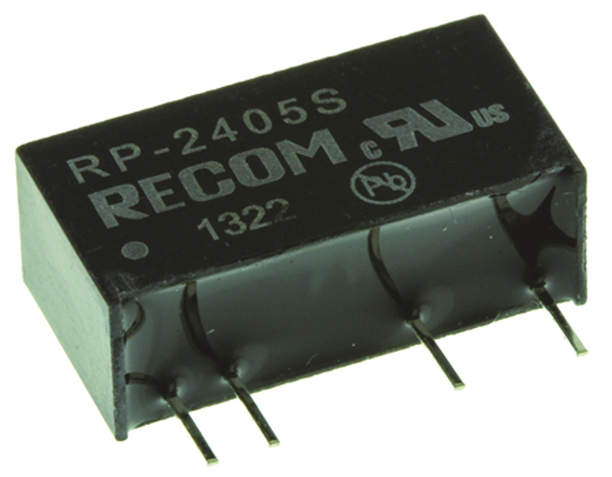 Recom RP DC/DC Converter, 5V/, 24V Input, 5V Input 12 W, Through Hole, 85 °C Max Temp -40 °C Min Temp, 6-Pin DIP