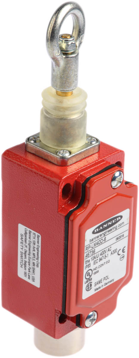 Banner RP-LM40D Rope Pull Switch 124.5 mm, Straight, 1 NO/1 NC