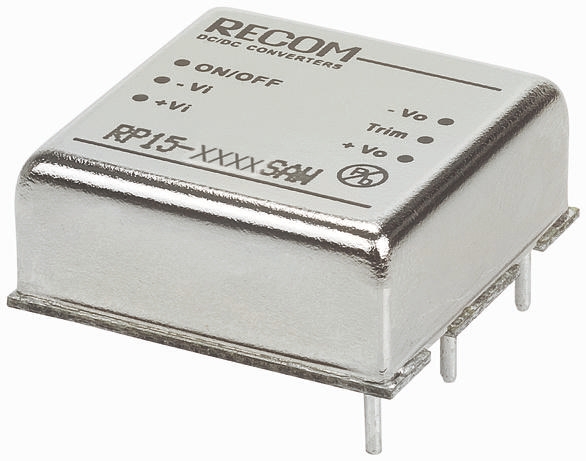 Recom RP15 AW DC/DC Converter, 15V dc/ 1 A, 36V dc Input, 9V Input 15 W, Through Hole, 86 °C Max Temp -40 °C Min Temp,