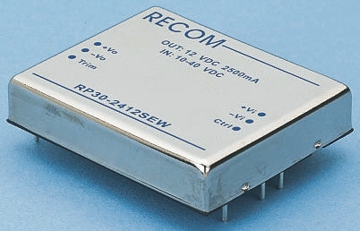 Recom RP30-EW DC/DC Converter, 3.3V dc/ 6 A, 24V dc Input, 10V Input 30 W, Through Hole, 85 °C Max Temp -40 °C Min Temp,