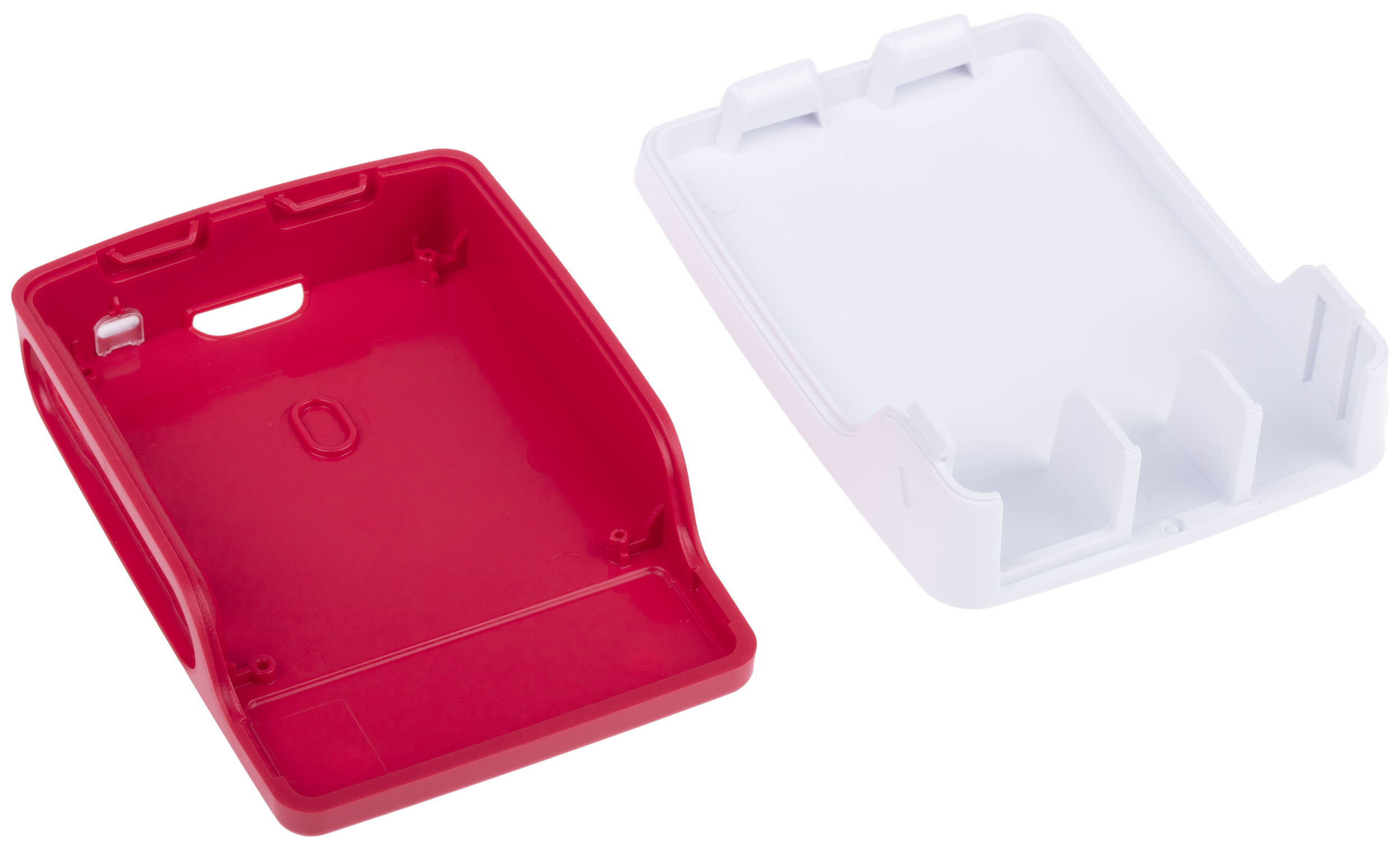 rpi4-case-redwhite Raspberry Pi Plastic Raspberry Pi Case for use with Raspberry Pi 4B in White, Red