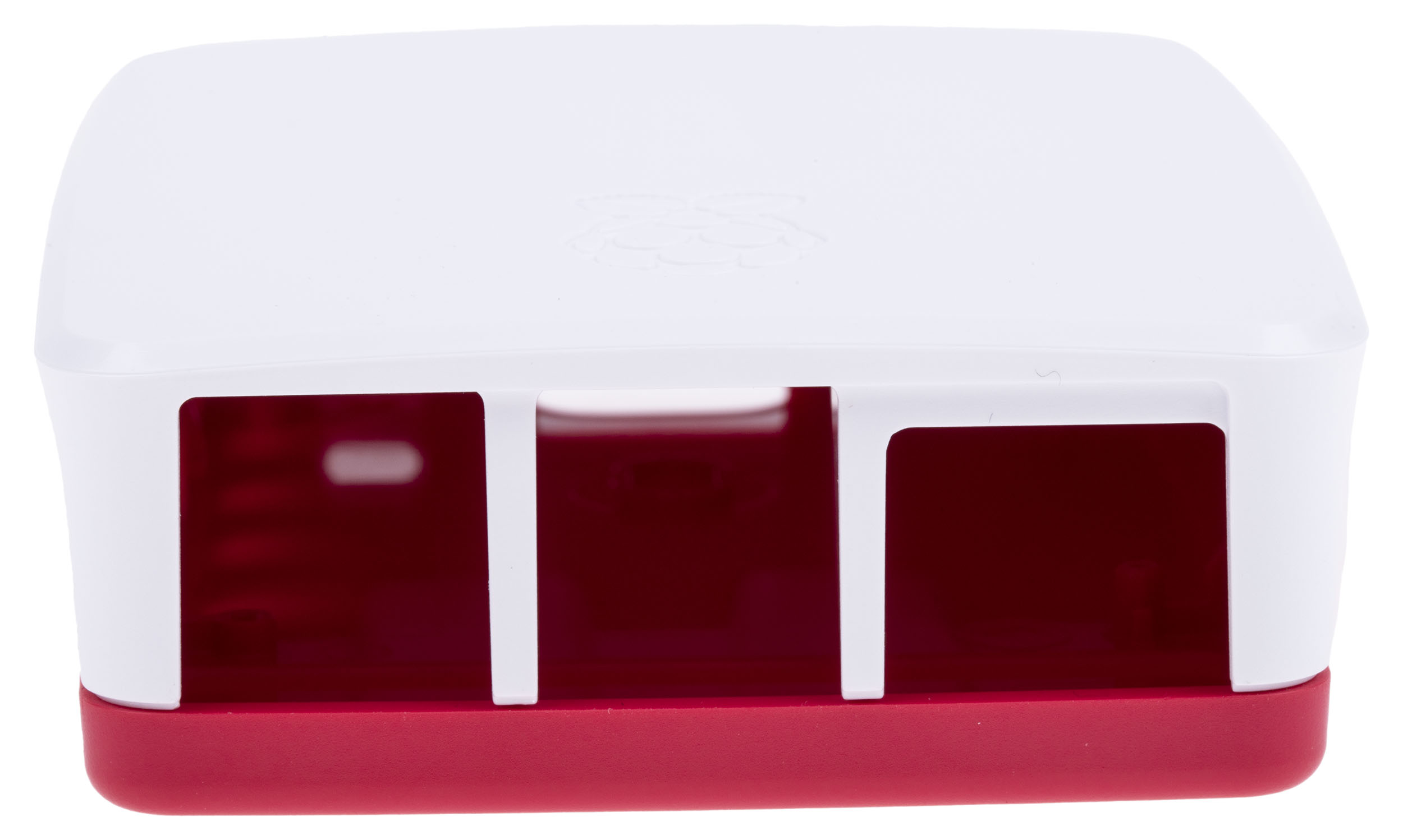 rpi4-case-redwhite Raspberry Pi Plastic Raspberry Pi Case for use with Raspberry Pi 4B in White, Red
