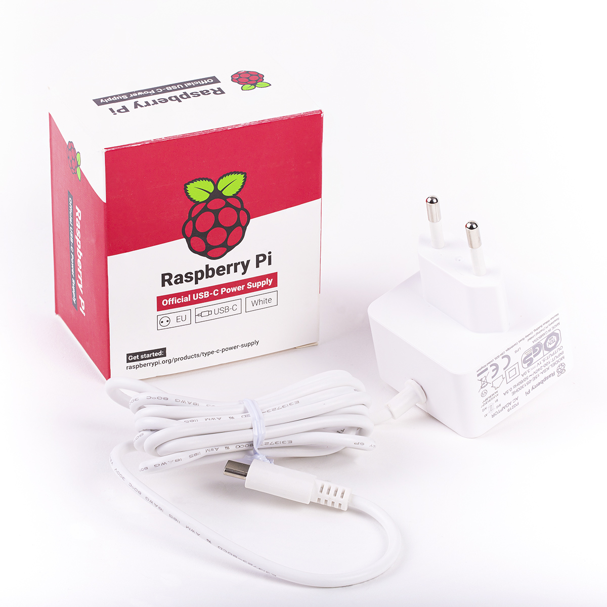 Raspberry Pi Power Supply USB Type C with EU Plug Type, 1.5 m