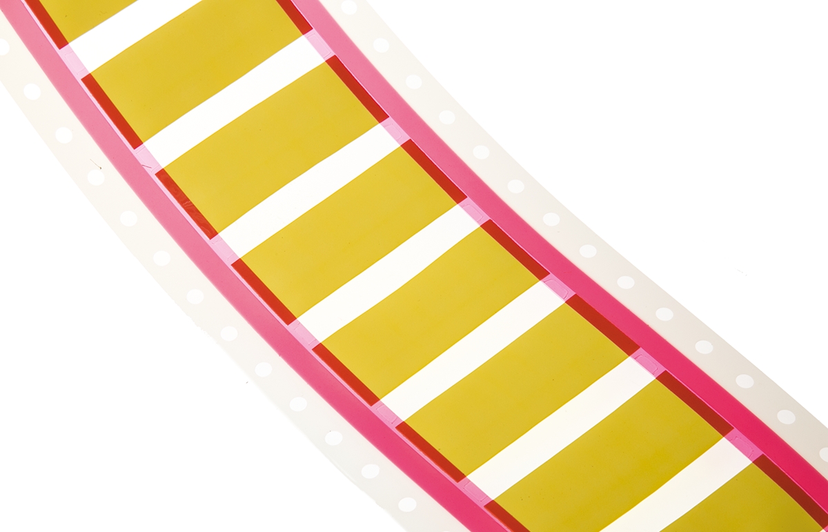 TE Connectivity Yellow Yellow Print Heat Shrink Labels, 90.18 mm Width, 250 Per Pack Qty, 50.8 mm