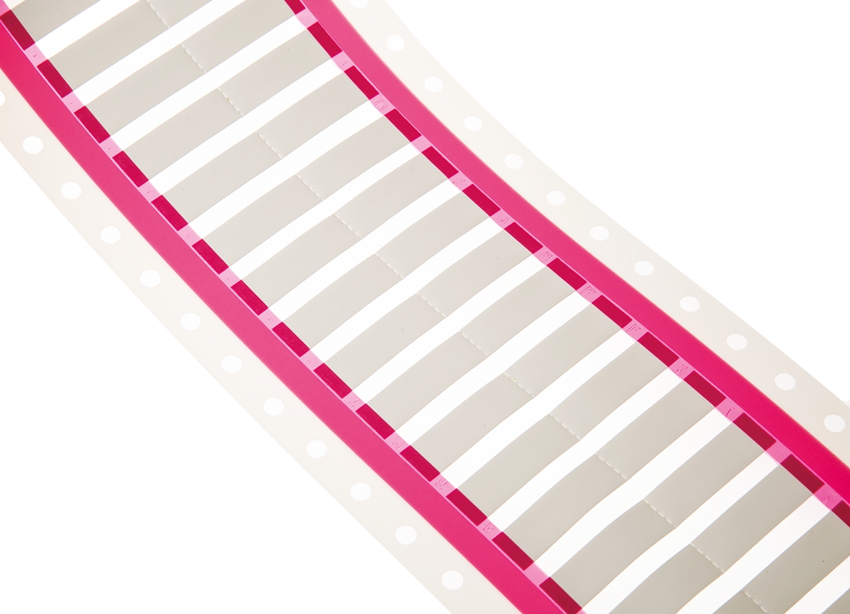 TE Connectivity White White Print Heat Shrink Labels, 50 mm Width, 250 Per Pack Qty, 50 mm