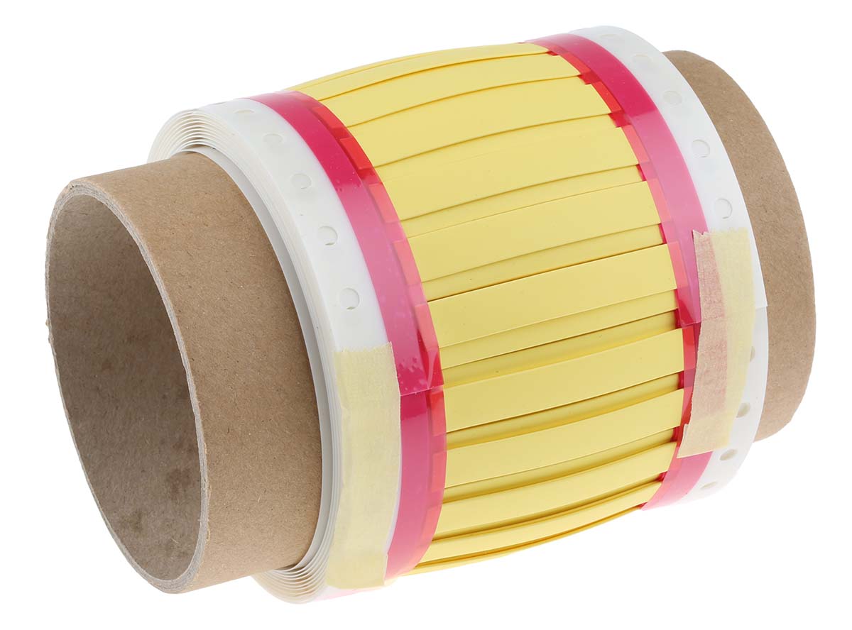 TE Connectivity Yellow Yellow Print Heat Shrink Labels, 50 mm Width, 250 Per Pack Qty, 50 mm
