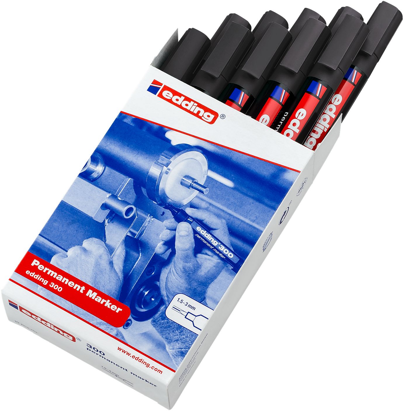 Edding 1.5 to 3 mm Tip Black Marker Pen