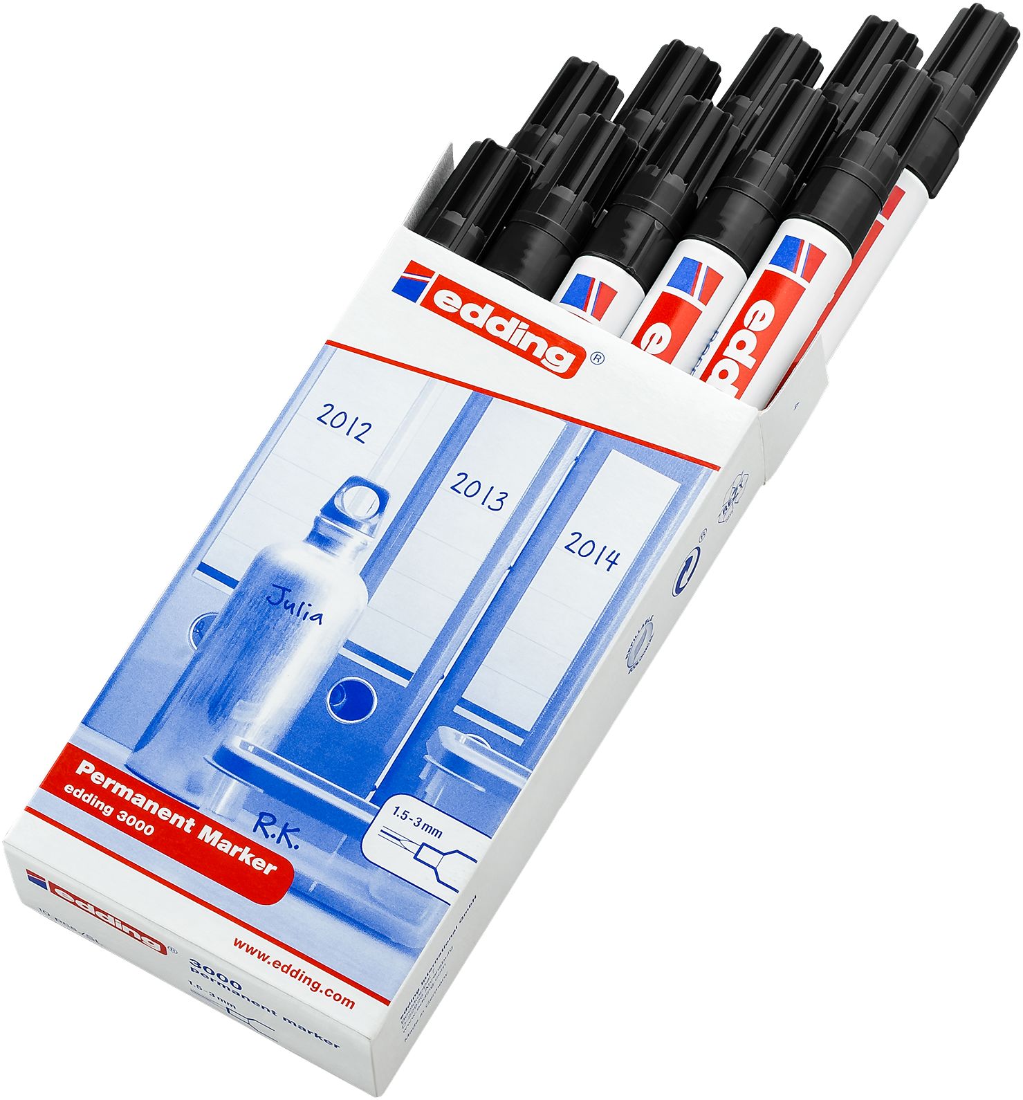 Edding 1.5 to 3 mm Tip Black Marker Pen